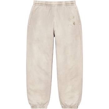 Pantalones Supreme Overdyed S Logo Sweatpant Beige | Supreme 227UT